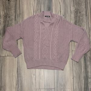 Steve Madden Women's Mauve Cable Knit Sweater Size Large